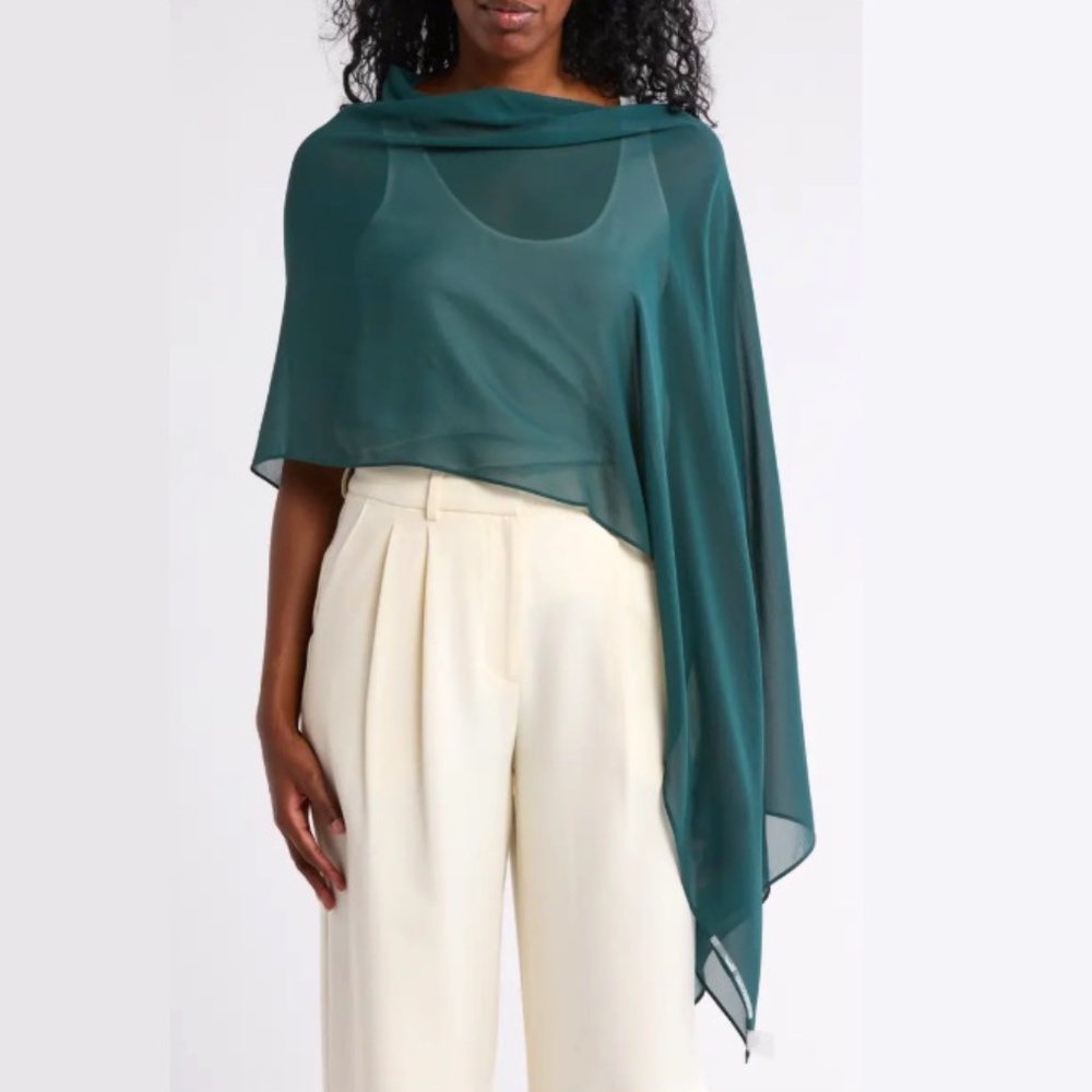 Eileen Fisher Silk Wrap Pine One Size